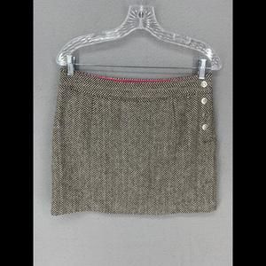 Vineyard Vines Womens Skirt Size 8 Black White Wool Blend Herringbone Mini